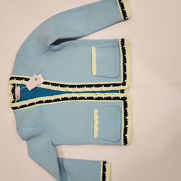 Tory Burch Jackets & Blazers - Tory Burch | Tech Knit Viscose Contrast~Trim Cardigan Sz S